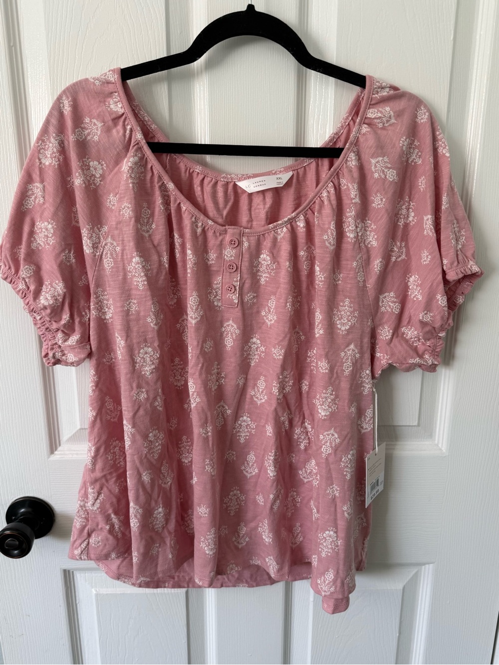 LC Lauren Conrad Pink Short Sleeve Blouse XXL NWT